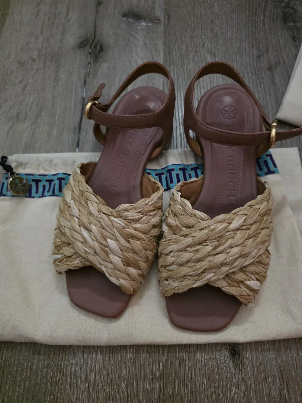 Tory Burch Kira Raffia Ankle Strap Sandal 6